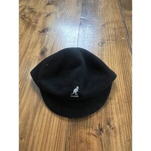 Kangol Black Wool‎ Blend Flat Cap Hat Men's Seahawks